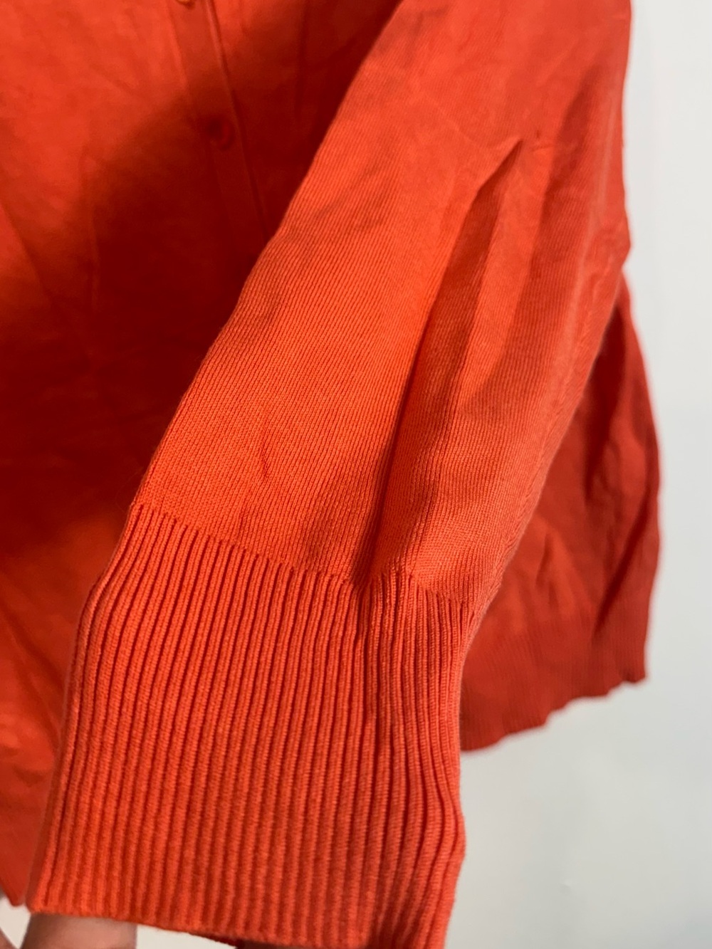 August Silk Orange Lightweight Knit Cardigan Sweater Silk Blend Large - Picture 3 of 5